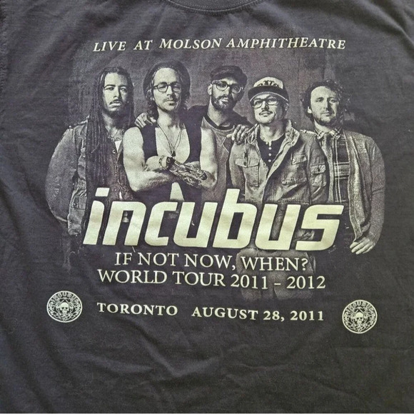 NWOT Incubus 2011-2012 If Not Now, When? World Tour Toronto Concert Tour T-shirt - Picture 3 of 5
